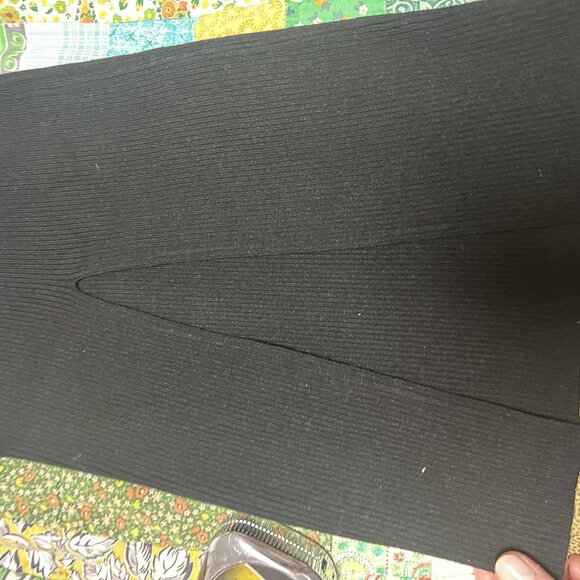 Intermix Stretch Knit Flare Ribbed Trousers with Front Slit - Picture 12 of 12